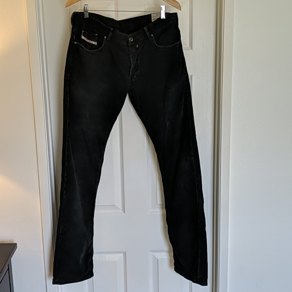 DIESEL CORDUROY BLACK JEANS